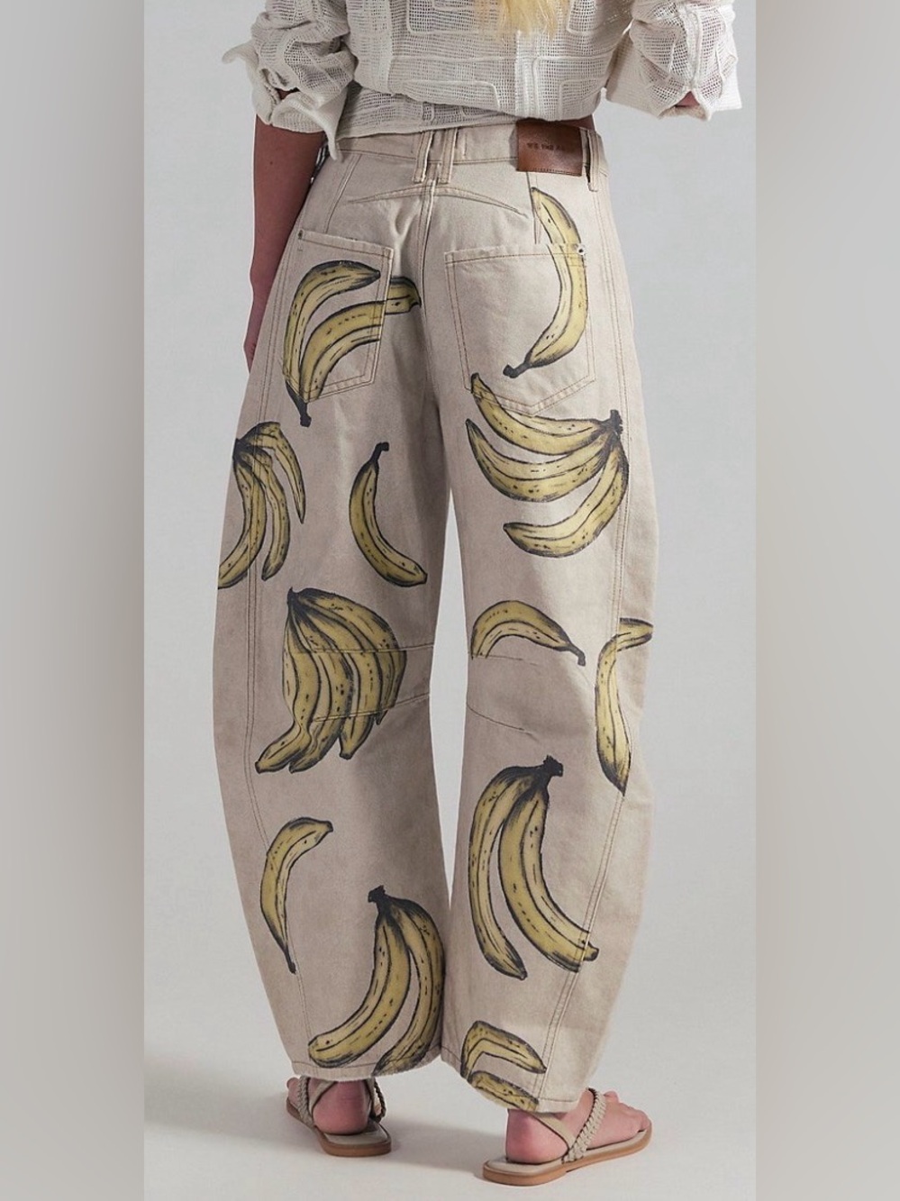 Free People We the Free Good Luck Printed Barrel Jeans - Picture 2 of 13